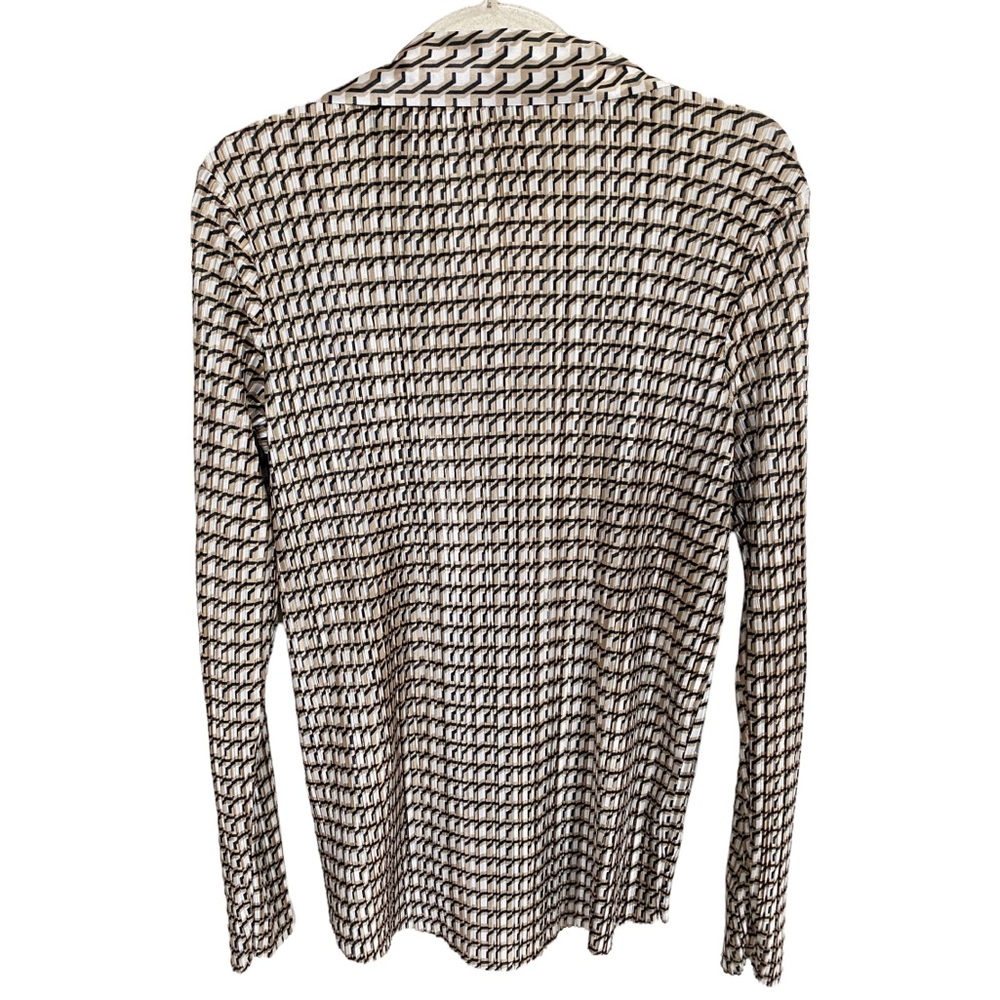 Nwt Misguided | Plisse Patterned Button Front Blo… - image 2